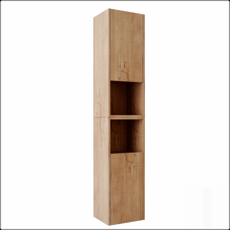 24 Inch Bathroom Side Cabinet with Soft Close Doors and Floating Mounting Design for Elegant Storage