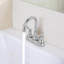 Robinet de salle de bain chromé avec bonde escamotable et tuyaux d'alimentation Robinet de meuble-lavabo central à 4 poignées et pivotant à arche haute 360 degrés à 2 poignées-118610650