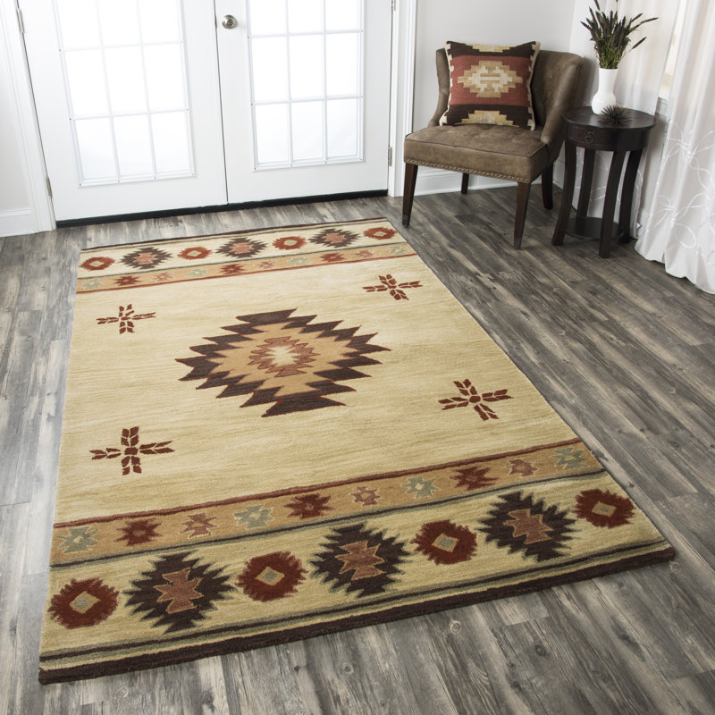 Eastman Hand Tufted Wool Geometric Indoor Rug, Rectangle 9' x 12'