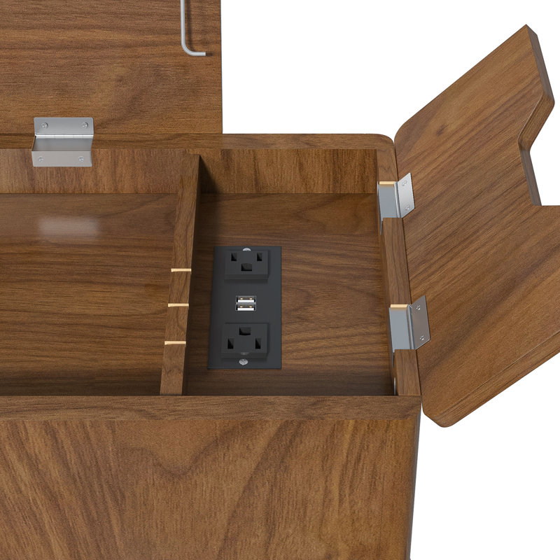 End Table With Flip Top, Side Table With Storage And Charging Station, Narrow Couch Side Table With Drawer And Wheels