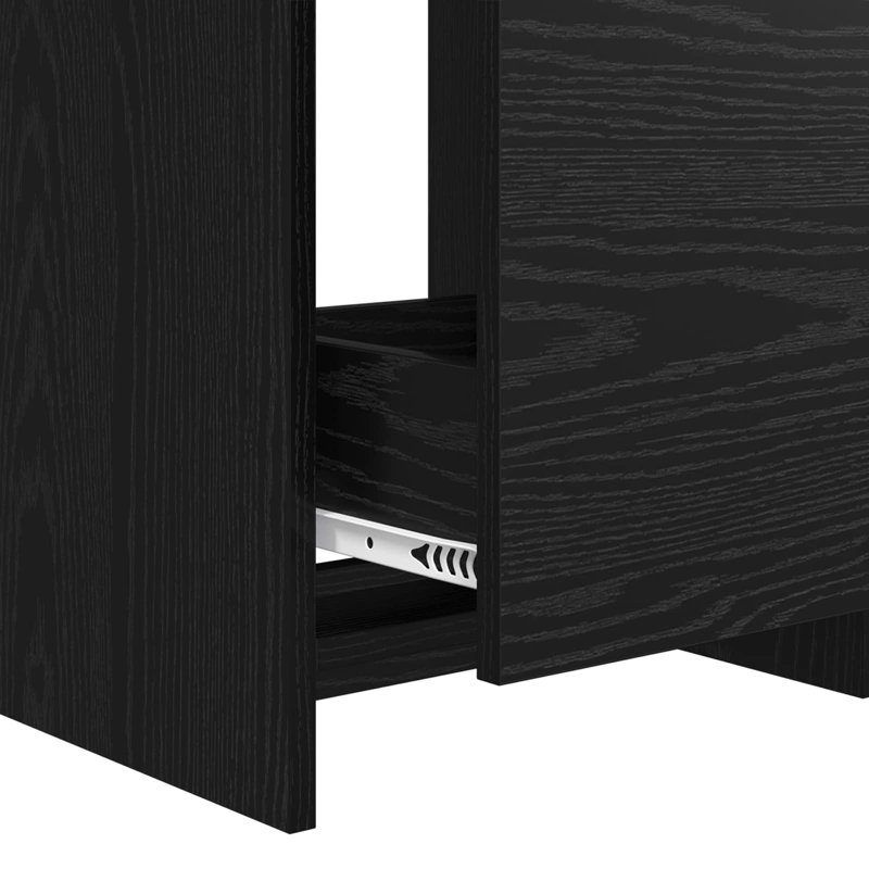 56 mm Single Double Bathroom Vanity Base, Black Oak