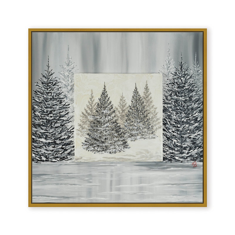Nature Inspired "Pine Portrait" Canvas Wall Art By , 30" H x 30" W x 1.125" D, Brown, Framed Print