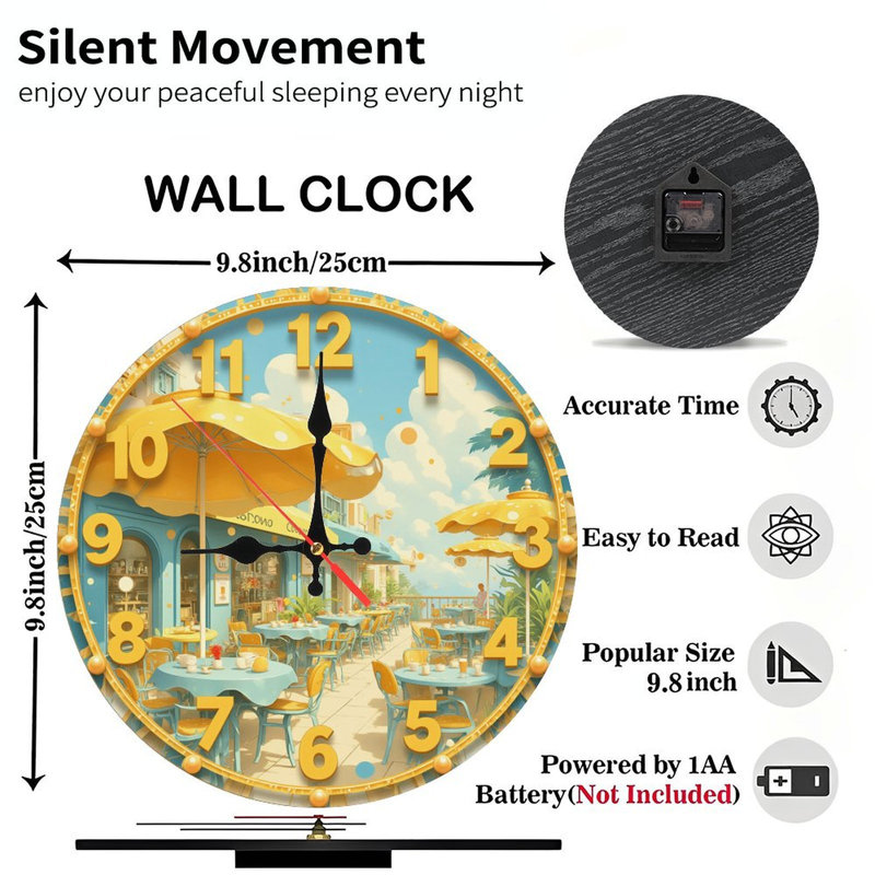 Colorful Cafe Wall Decorative Clock