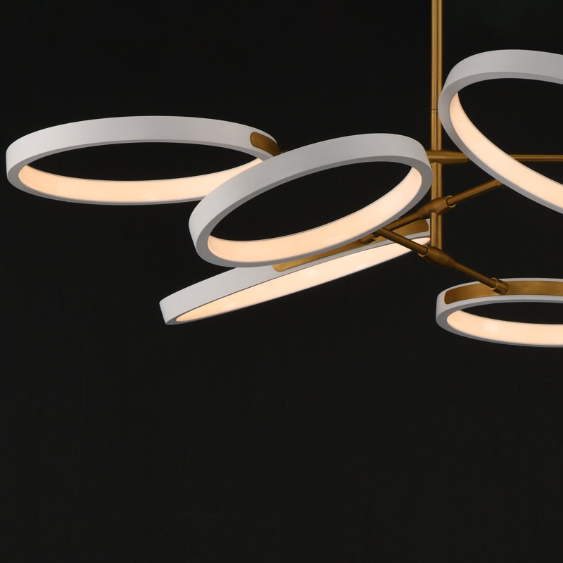 Luminaire suspendu Hoopla, Blanc / Doré