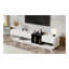 Meuble télé élégant et élégant avec solution de rangement parfaite, console multimédia à deux tons pour téléviseur de 80 po ou moins, meuble télé fonctionnel avec compartiment polyvalent pour le salon, blanc-6877492