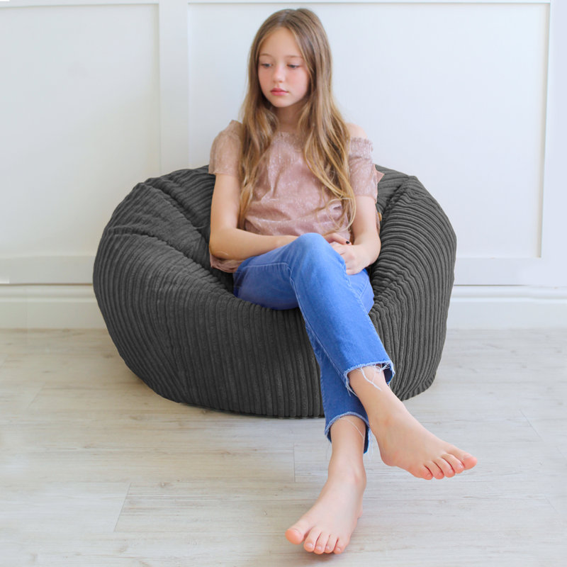 rucomfy Beanbags Jumbo Cord Kids Mini-Slouch Bean Bag Chair - Childrens Bedroom Playroom Furniture and Fun Decor. Arrives with Filling and Machine Washable - 60 x 80cm