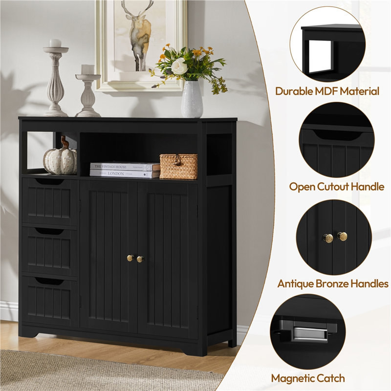 Armoire de salle de bain Marceen, Noir