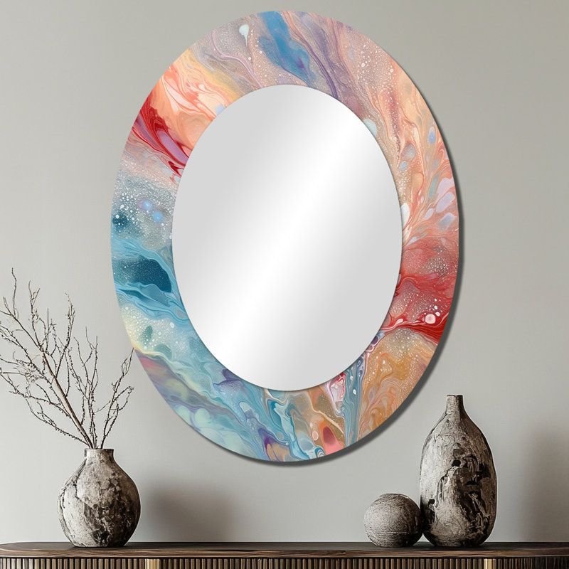 Miroir mural bleu et bleu, 40 po x 30 po