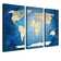 World Map - 3 Piece Wrapped Canvas Art Prints