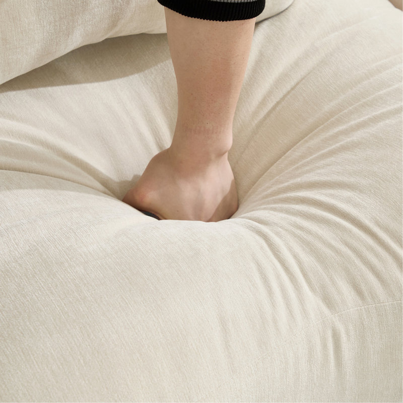 Canapé en L Chenille, L 70,8 po, Chenille beige