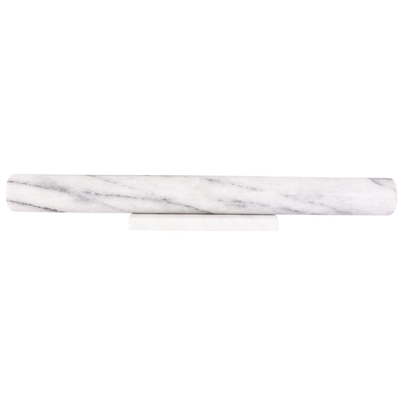 White Matte Marble Rolling Pin with Stand