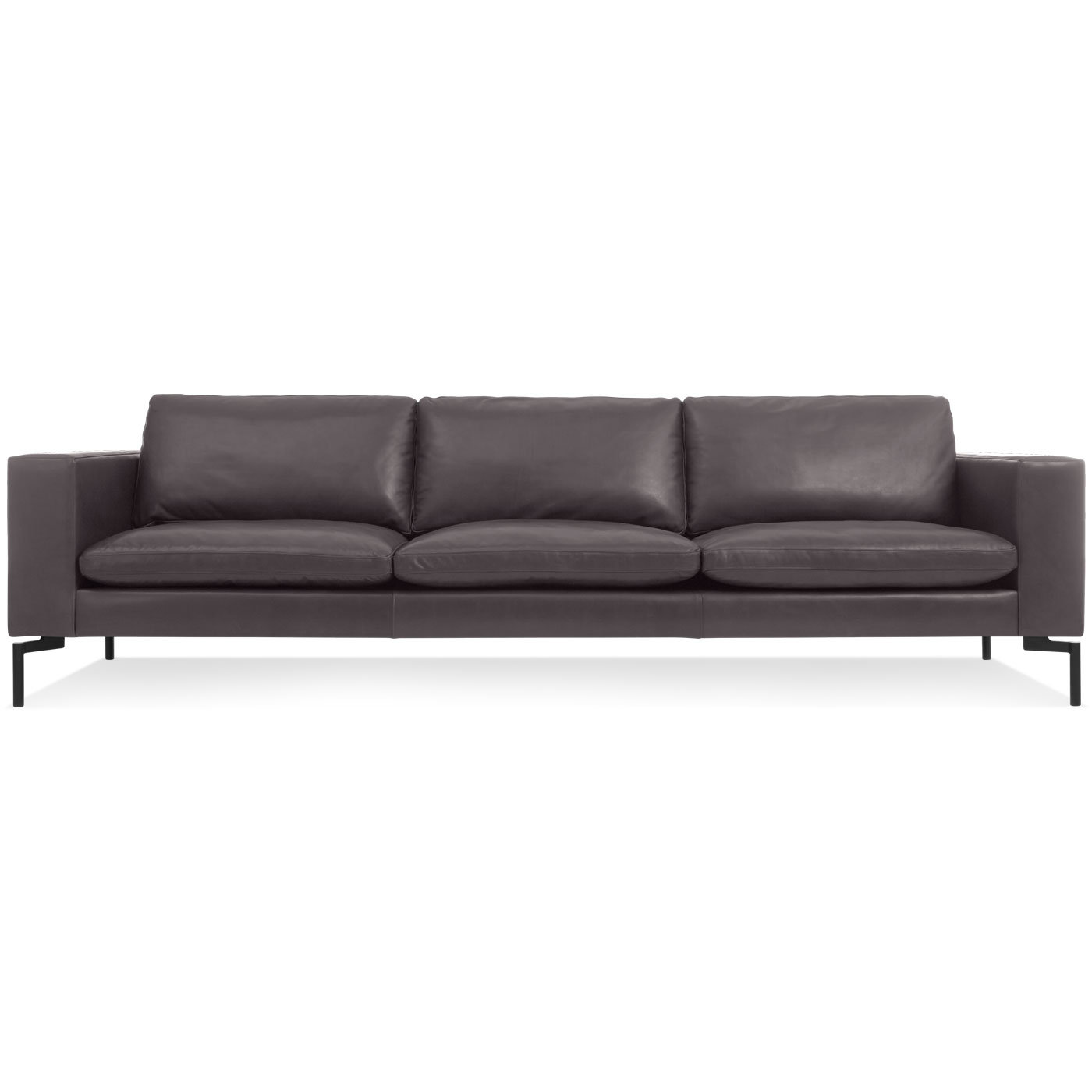New Standard Upholstered Sofa, Dark Brown Genuine Leather, 32" H x 104" W x 35" D
