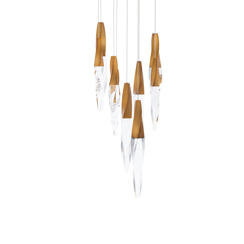 Kindjal 9 - Light LED Pendant, Aged Brass