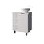 Meuble-lavabo avec finition blanche, 1 porte et 8 tablettes, conception équilibrée avec 4 pieds de couleur vive, espaces de rangement et équilibre amélioré-720806127