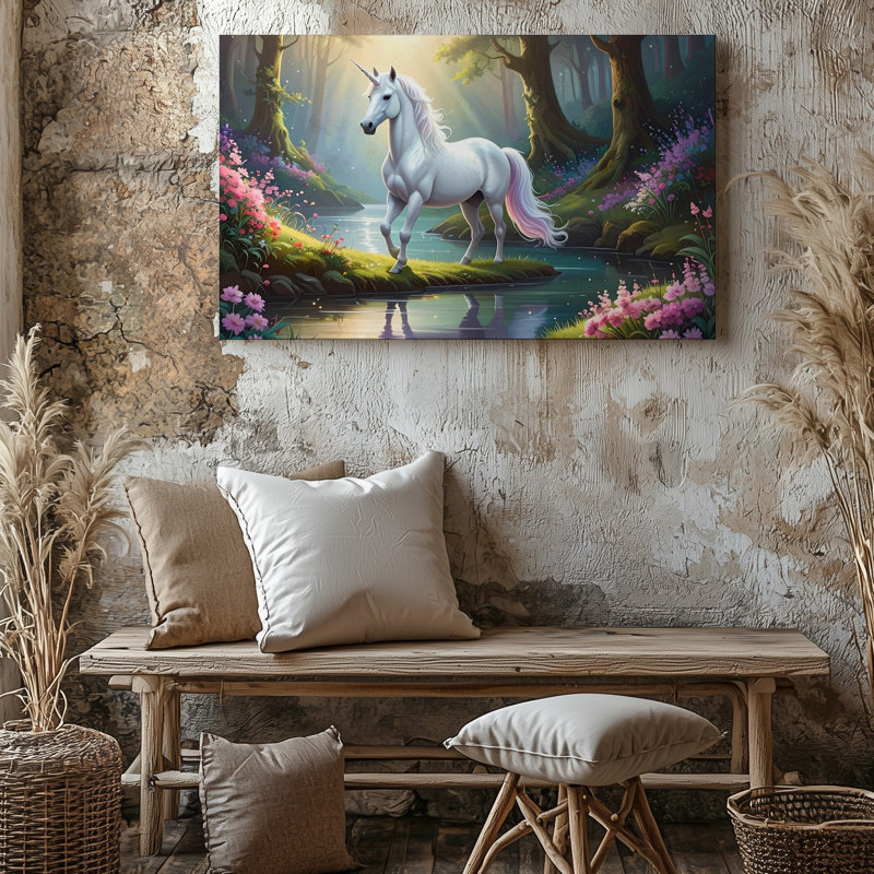 Art de la forêt de licorne magique, H 9 po x l 12 po