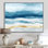 Tropical Wave Wall Art, Blue Gold Ocean Canvas, Blue Tropical Beach Ripples