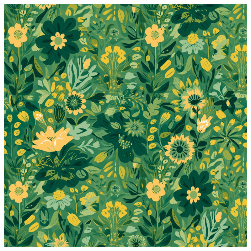 Rideaux vert à motif floral, voilages et voilages à motif floral - 1 panneau, 50 po x 80 po - 1 panneau, Blockout