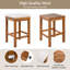 Ensemble de bar d'extérieur 5 pièces en bois d'acacia, table de patio à hauteur de bar avec 4 tabourets rentrants et coussins amovibles résistants à l'eau