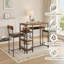 Ensemble de salle à manger 3 pièces, table de bar compacte avec 2 tabourets, ensemble de table de cuisine compacte pour coin-repas avec porte-bouteilles-1465138881