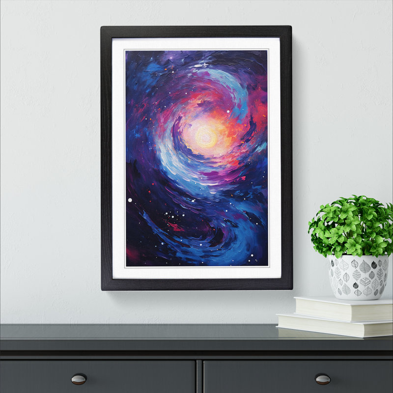 Single Picture Frame Print on Wood, 34cm H x 25cm W, Black Framed