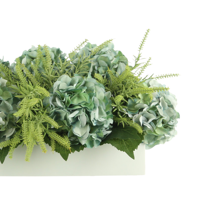 Mixed Hydrangea Bouquet, Aqua/Green