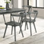 De 2 chaises de salle à manger traditionnelles rustiques à cadre gris, idéales pour la cuisine et les espaces de vie.-595761783