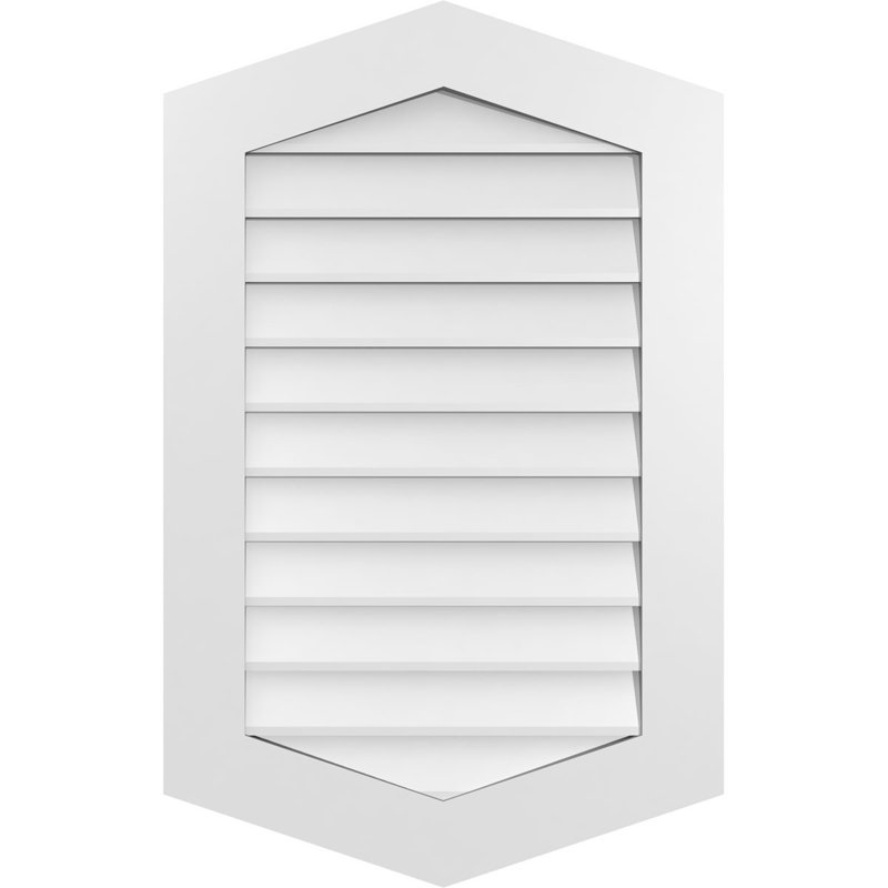 Vertical Peaked Surface Mount Signature Urethane Non-Functional Gable Vent 4/12 Pitch Primed Tan, 1" H x 24" W x 38" L