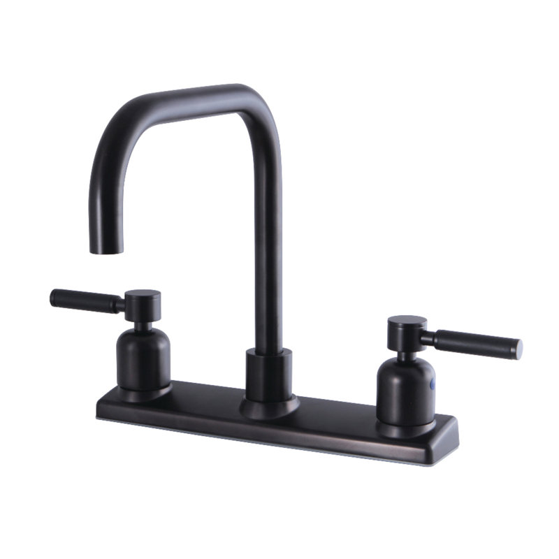 Kingston Brass Kaiser Two-Handle 2-Hole 8" Centerset Kitchen Faucet, Oil Rubbed Bronze