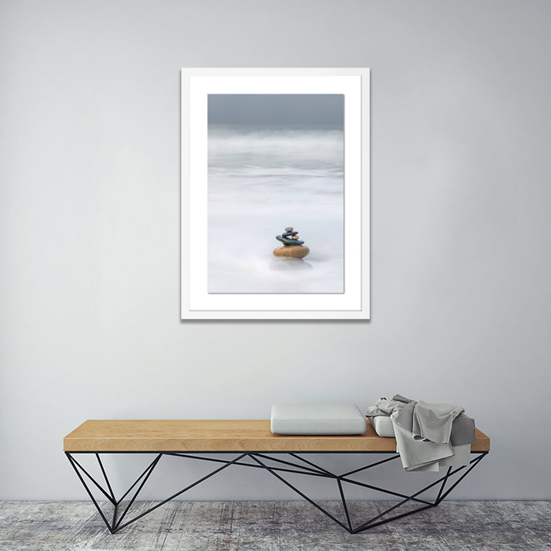 Zen In The Surf Print by Shawn Thomas, White, 24" H x 18" W x 1.5" D