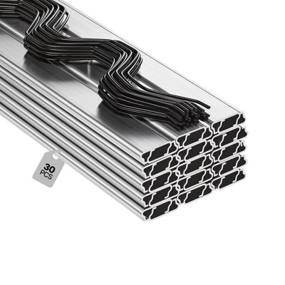 Serre à ressorts et canal de serrure, 6,56 pi de fil ondulé recouvert de PVC et ensemble de canaux en alliage d'aluminium avec vis incluses, 0,05 po d'épaisseur, film poly et accessoires de toile d'ombrage