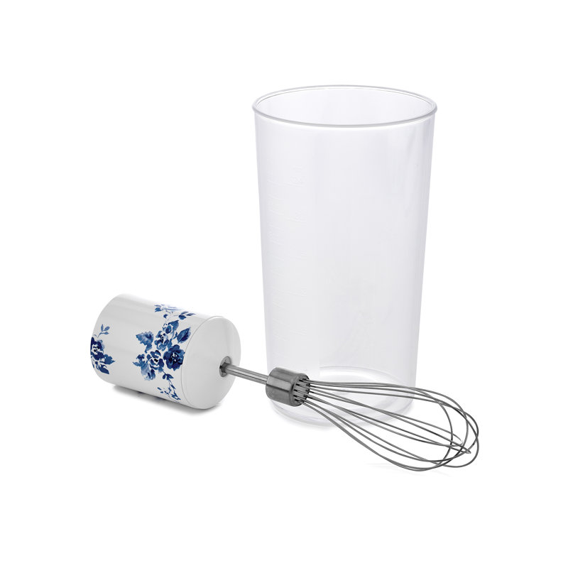 Laura Ashley China Rose 500W 4 in 1 Electric Hand Blender with Durable Stainless Steel Blades, Whisk, 300ml Mixing, Pouring Cup with 2 Speed Modes