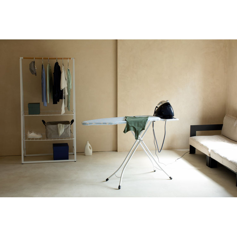 Brabantia Size B Ironing Board With Solid Steam Unit Holder, Fresh Breeze/White