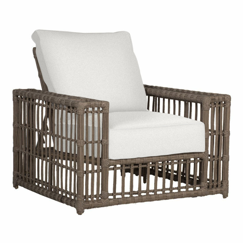 Newport Patio Chair with Cushions, Welt, Arbor Chambray, Onyx