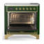 Cuisinière à induction 36 pouces avec 6 éléments à induction en vert émeraude Majestic III Series (garniture laiton)-124828846-124828848