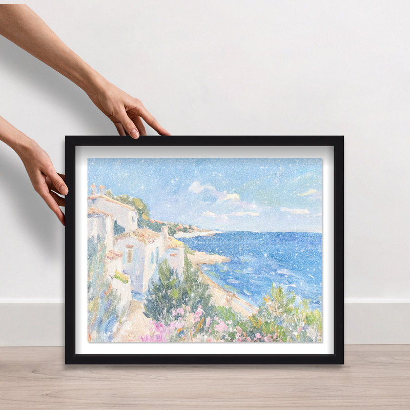 Henri Matisse Interpreted Town III Shadowbox Nautical & Beach Print by Oliver Gal, Black Frame, 20 x 16, 21.5"H x 25.5"W