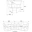 Canapé modulaire gris rembourré avec inclinable électrique, accoudoirs rembourrés et conception en similicuir inclinable en forme de L