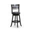 30" Bar Height Slat Back Swivel Stool, Espresso Finish, Charcoal Fabric Seat-205308922