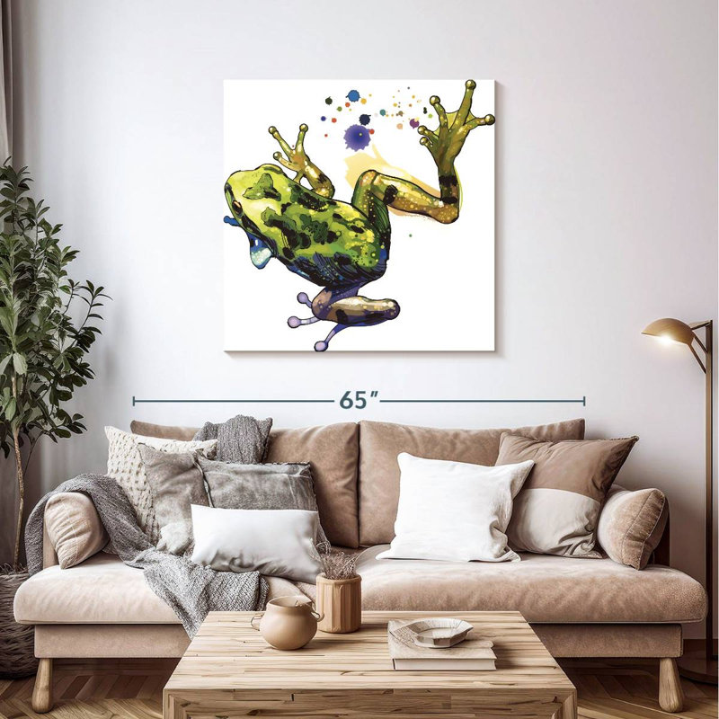 Éclaboussure de couleur grenouille Brampt, H 39 po x l 39 po