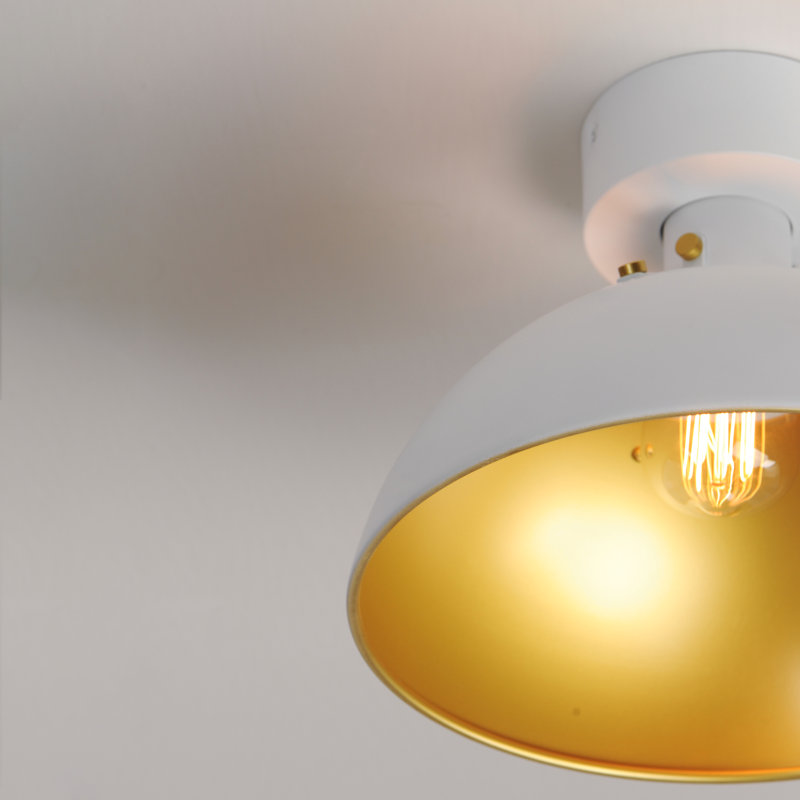 Argente Flushmount, White/Satin Brass