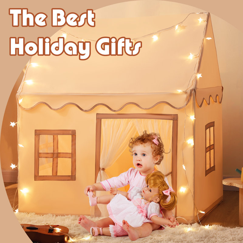 Cream Play Tents with Star Lights