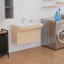 Meuble-lavabo mural simple flottant 32 po avec lavabo en résine intégré, poignées latérales et portes à fermeture en douceur-1744078523-1721417739