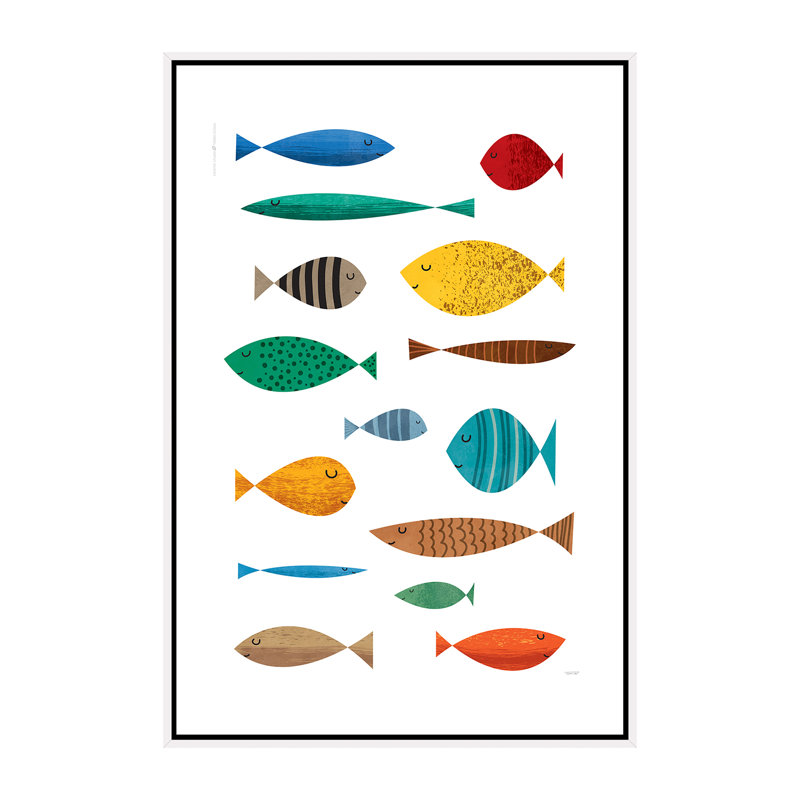 " Fish ", No Mat, 60" H x 40" W x 1.5" D, White Framed Canvas