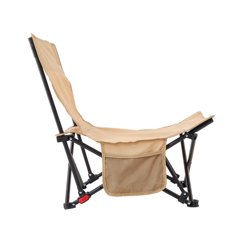 Foldable Low Sling Outdoor Lounge Chair, Khaki