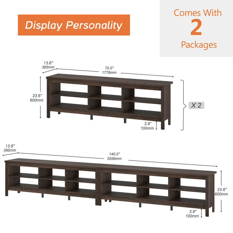 Crédence de rangement l 140 po Ashae, Espresso