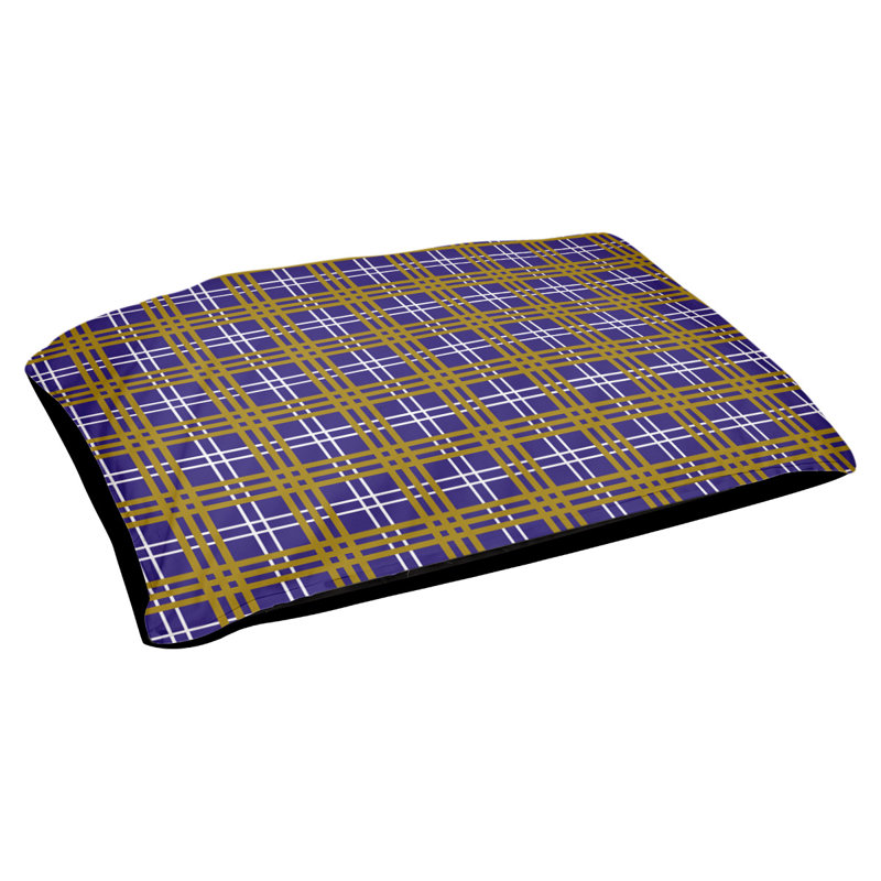 Lit pour chat Baltimore Designer, Moyen L 42,5 po x l 32,5 po, Jaune / Bleu marine / Blanc, Utilisation intérieure seulement