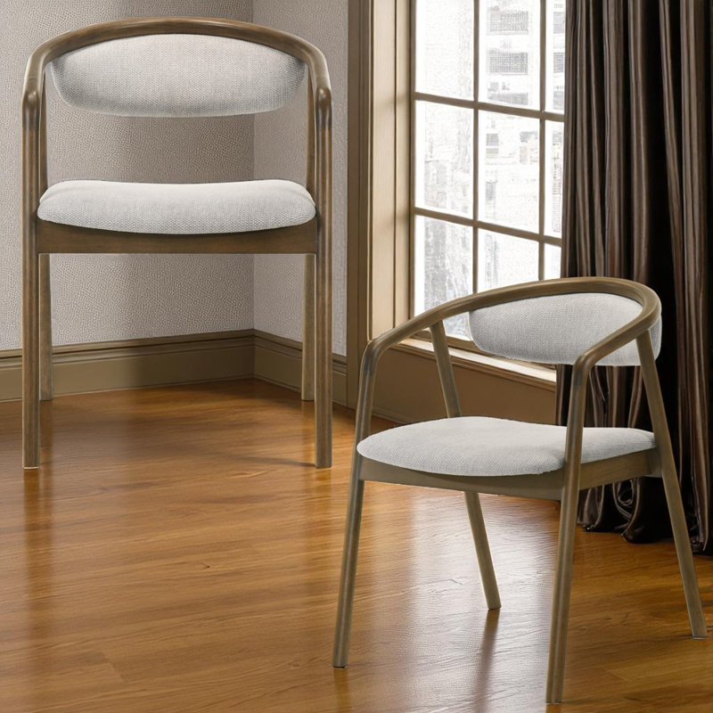 Chaise d'appoint en chenille et noyer Delina