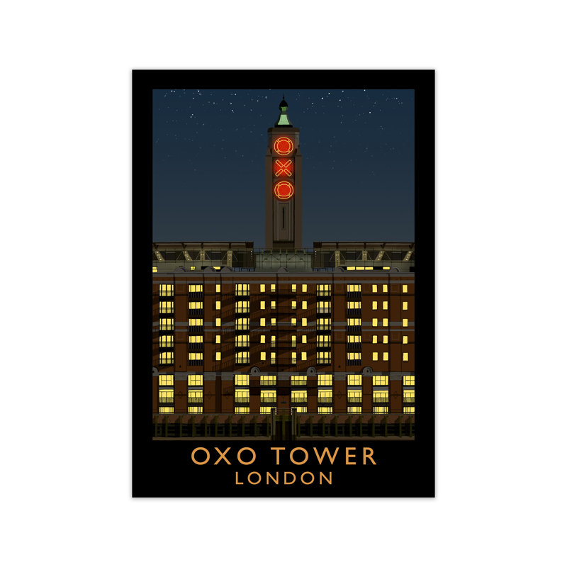 Oxo Tower London At Night 1 Piece Wall Art, 42 cm H x 297 cm W