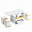 Table basse à plateau relevable avec 4 tabourets de rangement-273098368