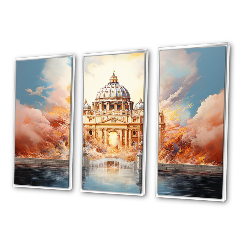 Portail St. Peters - Pearly Gates, Cadre flottant blanc, H 40 po x l 60 po x P 1 po