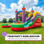 Château gonflable arc-en-ciel avec glissade et piscine double 16 'x 15' x 12 'Pop JUMP